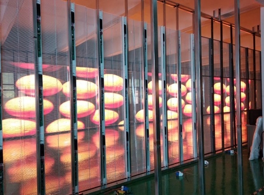 Display a LED in vetro trasparente ad ampia gamma di colori leggero