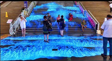 Illuminazione leggera per interni/esterni a LED con schermo a piastrelle RGB