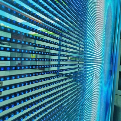 LED Transparent Grille Screen Rental Events Glass Curtain Display Window P3.91 To P7.82
