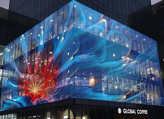 LED Transparent Grille Screen Rental Events Glass Curtain Display Window P3.91 To P7.82