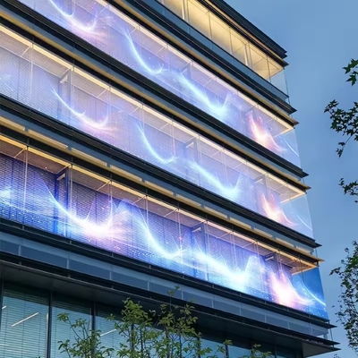 LED Transparent Grille Screen Rental Events Glass Curtain Display Window P3.91 To P7.82