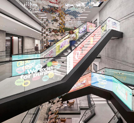Schermo LED in vetro trasparente P2.5 Serie LED olografica personalizzata per centri commerciali