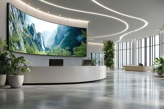 ISO14001 ha curvato le esposizioni che principali P2mm SMD1515 ha condotto il video studio della parete