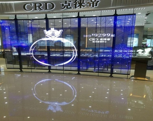 Finestra di vetro della parete del centro commerciale la video ha condotto l'esposizione 1R1G1B ISO14001 63775dots/m2