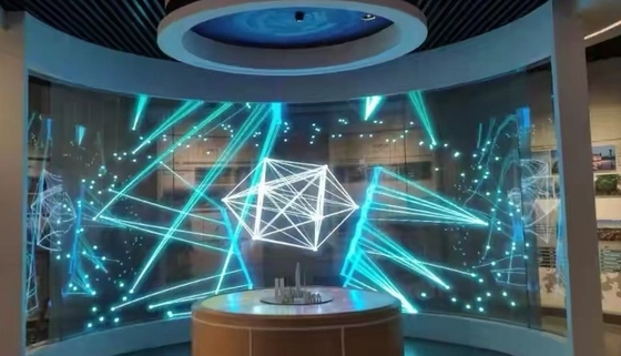 Finestra di vetro della parete del centro commerciale la video ha condotto l'esposizione 1R1G1B ISO14001 63775dots/m2