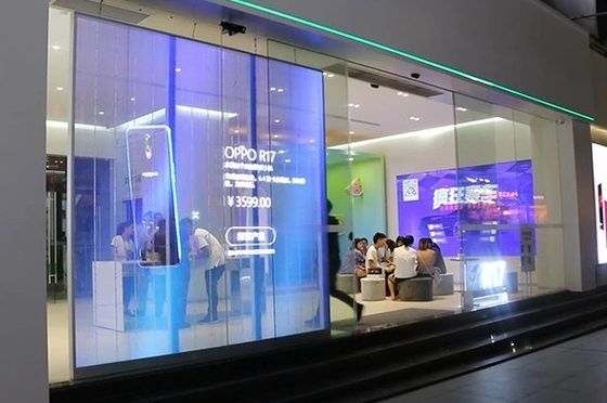ISO14001 Display interattivo creativo a LED trasparente ODM Per centri commerciali