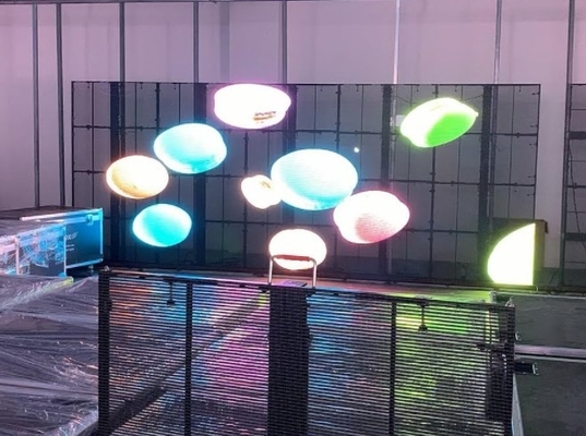 La pubblicità trasparente dello schermo di vetro LED di 50cm x di 100 visualizza il FCC del ODM di 32873 pixel