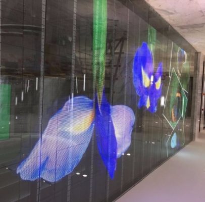 220W/ M2 di esposizione trasparente 5000nits 7.8mm del LED Mesh Screen Outdoor Glass Window