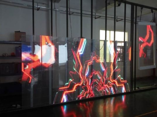 Schermo LED trasparente in vetro HD P3.9mm Griglia Finestra Display 4500cd/ M²