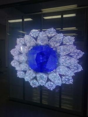 Schermo LED trasparente in vetro HD P3.9mm Griglia Finestra Display 4500cd/ M²