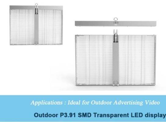 schermo LED in vetro trasparente P3.91mm serie olografica aggiornamento 3840Hz