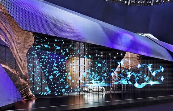 Schermo LED trasparente integrato in vetro 3,91 mm-7,82 mm per pubblicità edilizia